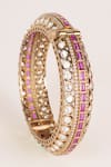 Buy_Zevar By Geeta_Gold Plated Stones, Crystals Two Kundan Polki Bangles - Set Of 2 _Online_at_Aza_Fashions