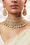 Buy_Zevar By Geeta_Gold Plated Gemstones, Moissanite Embellished Necklace Set _Online_at_Aza_Fashions