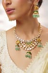 Buy_Zevar By Geeta_Gold Plated Gemstones, Pearls Moissanite Embellished Necklace Set _Online_at_Aza_Fashions