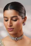 Buy_Zevar By Geeta_Pink Stones, Faux Diamonds Embellished Choker Set _Online_at_Aza_Fashions