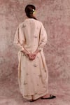 Doodlage_Beige Bemberg, Linen Collared, V-neck Printed Tunic _Online_at_Aza_Fashions