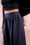 Buy_Doodlage_Navy Bemberg, Linen Pleated Pant _Online_at_Aza_Fashions