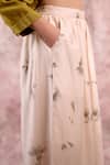 Doodlage_Beige Bemberg, Linen Printed Pant _Online_at_Aza_Fashions