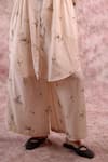 Shop_Doodlage_Beige Bemberg, Linen Round , Button-down Printed Tunic And Pant Set _Online_at_Aza_Fashions