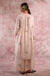 Doodlage_Beige Bemberg, Linen Round , Button-down Printed Tunic And Pant Set _Online_at_Aza_Fashions
