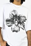 Shop_Huemn_White Cotton, Jersey Canine Floral Print T-shirt _Online_at_Aza_Fashions
