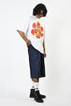 Buy_Huemn_White Cotton, Jersey Bright Orange Expressions T-shirt _Online_at_Aza_Fashions