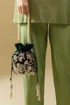 Buy Nazaakat By Samara Singh Green Embroidery, Zari, Tassels, Beads Maharani Hand Potli Bag at Aza Fashions Buy_Nazaakat By Samara Singh_Green Embroidery, Zari, Tassels, Beads Maharani Hand Potli Bag _at_Aza_Fashions