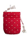 Shop_Nazaakat By Samara Singh_Red Embroidery, Zari, Beads, Tassels Myra Hand Potli Bag _at_Aza_Fashions