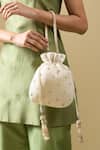 Buy_Nazaakat By Samara Singh_Off White Embroidery, Zari, Beads, Tassels Myra Hand Potli Bag _at_Aza_Fashions
