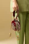 Buy Nazaakat By Samara Singh Maroon Embroidery, Zari, Beads, Tassels Raas Velvet Silk Potli Bag Online at Aza Fashions Buy_Nazaakat By Samara Singh_Maroon Embroidery, Zari, Beads, Tassels Raas Velvet Silk Potli Bag _Online_at_Aza_Fashions