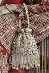 Shop_Plode_Silver Sequins, Tassels Pataka Potli Bag _at_Aza_Fashions