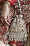 Buy_Plode_Silver Sequins, Tassels Pataka Potli Bag _Online_at_Aza_Fashions