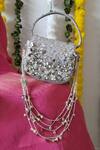 Buy_Plode_Silver Sequins, Beads, Tassels Charm Embellished Bag _at_Aza_Fashions