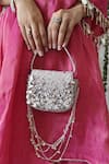Shop_Plode_Silver Sequins, Beads, Tassels Charm Embellished Bag _Online_at_Aza_Fashions