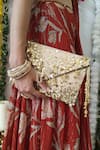 Buy_Plode_Gold Sequins, Beads, Tassels Lifafa Embellished Envelope Clutch _Online_at_Aza_Fashions