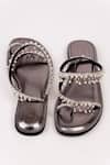 Shop_Sandalwali_Gray Beads Soha Tasselled Strap Vegan Sandals _at_Aza_Fashions