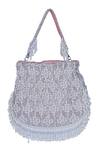 Nazaakat By Samara Singh_Pink Beads, Tassels Beaded Floral Pattern Potli Bag _Online_at_Aza_Fashions