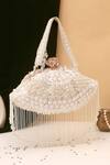 Buy_Nazaakat By Samara Singh_White Sequins, Beads, Tassels And Embellished Batua Bag _at_Aza_Fashions