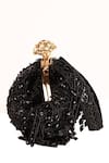 Buy_Nazaakat By Samara Singh_Black Sequins, Beads, Tassels Beaded Fringe Batua Bag With Handle _Online_at_Aza_Fashions