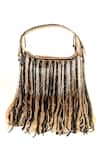 Buy_Nazaakat By Samara Singh_Gold Beads, Fringe Beaded Clutch Bag _Online_at_Aza_Fashions