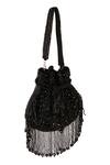 Buy_Nazaakat By Samara Singh_Black Beads, Sequins, Tassels Beaded Fringe Potli Bag _Online_at_Aza_Fashions