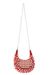 Shop_Nazaakat By Samara Singh_Maroon Beads, Stones Beaded Embellished Clutch With Sling _at_Aza_Fashions