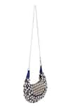 Nazaakat By Samara Singh_Blue Beads, Rhinestones Beaded Embellished Clutch With Sling _Online_at_Aza_Fashions