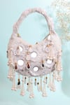 Buy_Nazaakat By Samara Singh_White Beads, Pearls, Mirrors, Sequins And Embellished Clutch Bag _at_Aza_Fashions