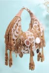 Buy_Nazaakat By Samara Singh_Gold Beads, Sequins, Mirrors, Tassels Embellished And Clutch Bag _at_Aza_Fashions