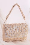 Nazaakat By Samara Singh_Gold Beads, Pearls Beaded Floral And Geometric Flap Bag _Online_at_Aza_Fashions