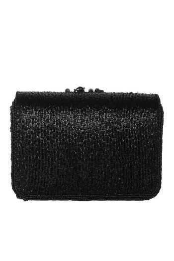 Shop_Nazaakat By Samara Singh_Black Beads, Sequins Beaded Embellished Flap Bag _at_Aza_Fashions