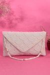 Buy Nazaakat By Samara Singh White Pearls, Beads Embellished Flap Bag at Aza Fashions Buy_Nazaakat By Samara Singh_White Pearls, Beads Embellished Flap Bag _at_Aza_Fashions