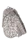 Nazaakat By Samara Singh_Gray Crystals, Beads Embellished Flap Bag With Drops _Online_at_Aza_Fashions