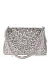 Buy_Nazaakat By Samara Singh_Gray Crystals, Beads Embellished Flap Bag With Drops _Online_at_Aza_Fashions