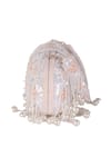 Buy_Nazaakat By Samara Singh_Silver Sequins, Beads, Pearls, Fabric Flowers And Embellished Clutch With Handle _Online_at_Aza_Fashions