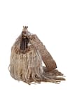 Buy_Nazaakat By Samara Singh_Gold Beads, Tassels Beaded Fringe Batua Bag With Detachable Handle _Online_at_Aza_Fashions