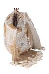 Nazaakat By Samara Singh_Gold Beads, Pearls, Tassels Beaded Diamond Pattern Batua Bag _at_Aza_Fashions