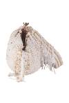 Shop_Nazaakat By Samara Singh_White Beads, Tassels, Sequins Beaded Batua Bag With Detachable Handle _Online_at_Aza_Fashions