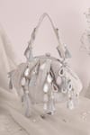 Nazaakat By Samara Singh_Silver Sequins, Beads, Pearls, Mirrors, Sequin, And Embellished Batua Bag 