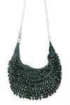 Nazaakat By Samara Singh_Green Beads Embellished Clutch With Detachable Handle _Online_at_Aza_Fashions