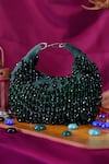 Buy_Nazaakat By Samara Singh_Green Beads Embellished Clutch With Detachable Handle _at_Aza_Fashions