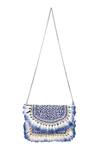 Nazaakat By Samara Singh Blue Beads, Stones, Fringe Embellished And Beaded Flap Clutch Online at Aza Fashions Nazaakat By Samara Singh_Blue Beads, Stones, Fringe Embellished And Beaded Flap Clutch _Online_at_Aza_Fashions