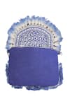 Shop Nazaakat By Samara Singh Blue Beads, Stones, Fringe Embellished And Beaded Flap Clutch Online Shop_Nazaakat By Samara Singh_Blue Beads, Stones, Fringe Embellished And Beaded Flap Clutch _Online