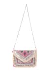 Nazaakat By Samara Singh Pink Beads, Mirrors, Fringe, Sequins Beaded And Coin Embellished Boho Bag Online at Aza Fashions Nazaakat By Samara Singh_Pink Beads, Mirrors, Fringe, Sequins Beaded And Coin Embellished Boho Bag _Online_at_Aza_Fashions