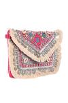 Nazaakat By Samara Singh Pink Beads, Mirrors, Fringe, Sequins Beaded And Coin Embellished Boho Bag Online Nazaakat By Samara Singh_Pink Beads, Mirrors, Fringe, Sequins Beaded And Coin Embellished Boho Bag _Online