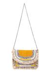 Nazaakat By Samara Singh_Yellow Stones, Beads, Fringe Coin And Embellished Boho Bag _Online_at_Aza_Fashions