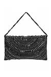 Nazaakat By Samara Singh Black Beads, Sequins, Stones Beaded Embellished Flap Bag at Aza Fashions Nazaakat By Samara Singh_Black Beads, Sequins, Stones Beaded Embellished Flap Bag _at_Aza_Fashions