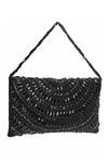 Shop Nazaakat By Samara Singh Black Beads, Sequins, Stones Beaded Embellished Flap Bag Shop_Nazaakat By Samara Singh_Black Beads, Sequins, Stones Beaded Embellished Flap Bag