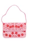 Nazaakat By Samara Singh_Pink Beads Embroidered Floral Sling Bag _Online_at_Aza_Fashions